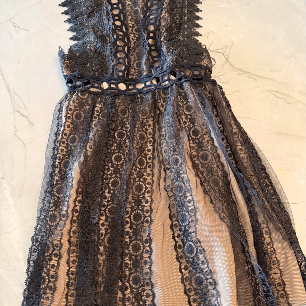 FP Movement by Free People Lace Dress in Black and Tan